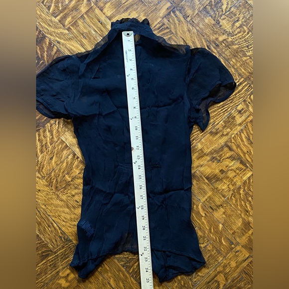 Black Sheer Blouse with Sequins Embellishments - Size S - Picture 7 of 9